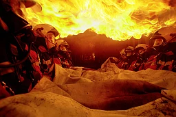 Les pompiers subissent un « flashover » lors d&#39;un exercice