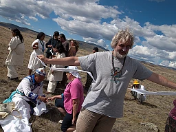 Modern shaman Vadim from Moscow during the ritual Modern shaman Vadim from Moscow during the ritual