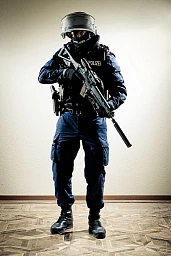 Un membro dell'unità speciale della polizia di Luchs mercoledì 18 maggio 2011. Un membro dell'unità speciale della polizia di Luchs mercoledì 18 maggio 2011.