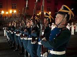 L&#39;Orchestra presidenziale del servizio del comandante del Cremlino di Mosca e della Guardia di protezione federale