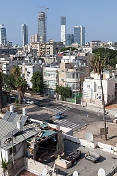 Vue depuis la gare routière centrale de Tel Aviv.