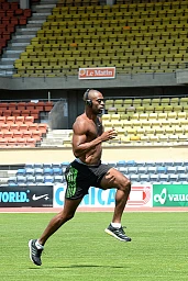 Tyson Gay si allena allo Stadio Olimpico di Pontaise