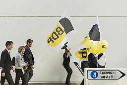 La consigliera federale Eveline Widmer-Schlumpf al congresso del partito BDP ad Aarau, 05.09.2015 Foto Florian Bärtschiger