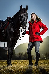 Tennis star Martina Hingis in a major interview. Recorded on December 14, 2015, at Hugo J. Rütimann&#39;s riding stables in Samedan.