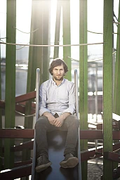 Swiss director Simon Jaquemet at a playground in Zurich, on the occasion of his debut film &quot;Chrieg&quot;.