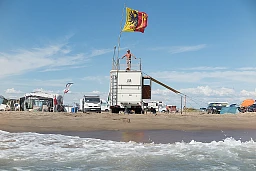 Accès à la mer de premier choix pour la Suisse. France, Arles, Piémanson le 9 août 2015.