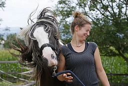 Irene Weiersmüller con il cavallo a sangue freddo Billi Irene Weiersmüller con il cavallo a sangue freddo Billi