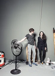 Actors Matthieu Sampeur and Mélody Richard at the Théâtre de Vidy