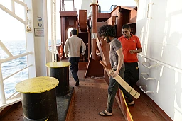 Una volta recuperato il pipistrello, i marinai scesero nelle viscere della nave. Una volta recuperato il pipistrello, i marinai scesero nelle viscere della nave.