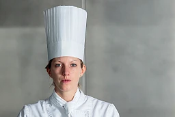 Elodie Jacot-Manesse nella cucina del ristorante dell'Hôtel de Ville a Crissier