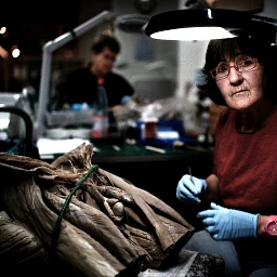 Preparazione del corpo da parte di una lavoratrice