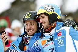 Felix Neureuther of Germany takes a selfie with his friend Marcel Hirscher of Austria Felix Neureuther of Germany takes a selfie with his friend Marcel Hirscher of Austria