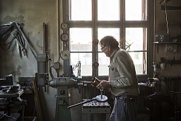 Schlosser Ueli Schneider fertigt eine Kupferbüchse für die Zeitkapsel Schlosser Ueli Schneider fertigt eine Kupferbüchse für die Zeitkapsel