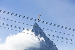 Freddy Nock in front of Matterhorn mountain