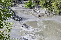 Chamoson - 13 août 2019 - Laves torrentielles - Les recherches se poursuivent au lendemain du drame afin de découvrir les personnes disparues.