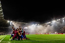 Célébration SFC Lors du match contre Lausanne-Sport qui confirme la promotion