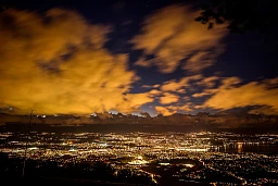 This picture taken on September 24, 2019 from the top of the Saleve mountain shows the public lighting of the Greater Geneva (Grand Geneve) urban agglomeration ahead of an action to switches off street lighting on September 26, 2019 to raise awareness about impact of light pollution. This picture taken on September 24, 2019 from the top of the Saleve mountain shows the public lighting of the Greater Geneva (Grand Geneve) urban agglomeration ahead of an action to switches off street lighting on September 26, 2019 to raise awareness about impact of light pollution.