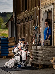 Jan trainiert auch auf dem Bauernof