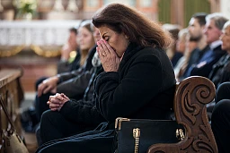Foto: Stefan Bohrer, Schwyz, 11.01.2020: Beerdigung von Fritz Künzli in Schwyz. Monika Kälin, die Frau von Fritz Künzli.