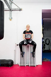 Tina Asmussen im Club des Boxteam Basel. Tina Asmussen im Club des Boxteam Basel.