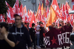 Bellinzona: manifestazione dei lavoratori edili OCST UNIA