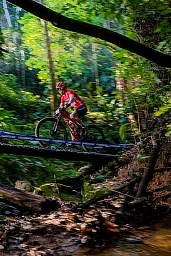 Mathias Flueckiger of Switzerland, 14th, in action during the UCI Cross Country Mountain Bike World Cup Cross Country Men Elite race, on Sunday, April 10, 2022, in Petropolis, Brazil