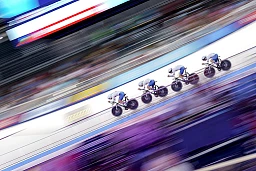 11.08.2022; München; European Championchips Munich 2022; Bahnrad - Mannschafts - Verfolgung, Team Grossbritannien (Claudio Thoma/freshfocus) 11.08.2022; München; European Championchips Munich 2022; Bahnrad - Mannschafts - Verfolgung, Team Grossbritannien (Claudio Thoma/freshfocus)