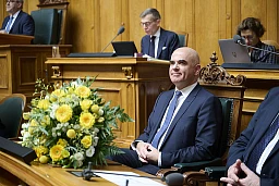 Alain Berset Bundesrat SP wird verabschiedet.
