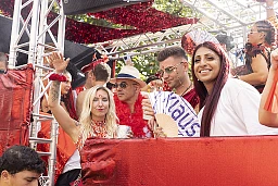 Alain Berset, Bundespräsident, auf dem Love Mobile an der 30. Steet Parade, am 12. August 2023.