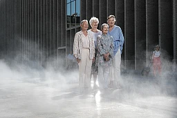 Anne Mahrer, co-présidente de l’association qui pose avec certaines membres. Association des Aînées pour la protection du climat. Lausanne, Suisse. Le 6 septembre 2023 Anne Mahrer, co-présidente de l’association qui pose avec certaines membres. Association des Aînées pour la protection du climat. Lausanne, Suisse. Le 6 septembre 2023
