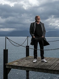 Hausi Leutenegger, ancien champion olympique de bob à 4 en 1972. Dès 1985, Il devient acteur et joue dans 35 films Perroy(VD), Suisse, le 10 avril 2024.