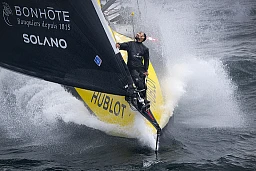 19.06.2024; Lorient; Voile; entrainement de Alan Roura pour le Vendee Globe entre Groix et Belle Ile en mer 19.06.2024; Lorient; Voile; entrainement de Alan Roura pour le Vendee Globe entre Groix et Belle Ile en mer