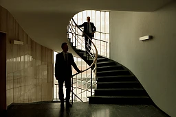 Andres Baumgartner (oben) und Fabio Delcò (unten) im Treppenhaus ihrer Anwaltskanzlei Andres Baumgartner (oben) und Fabio Delcò (unten) im Treppenhaus ihrer Anwaltskanzlei